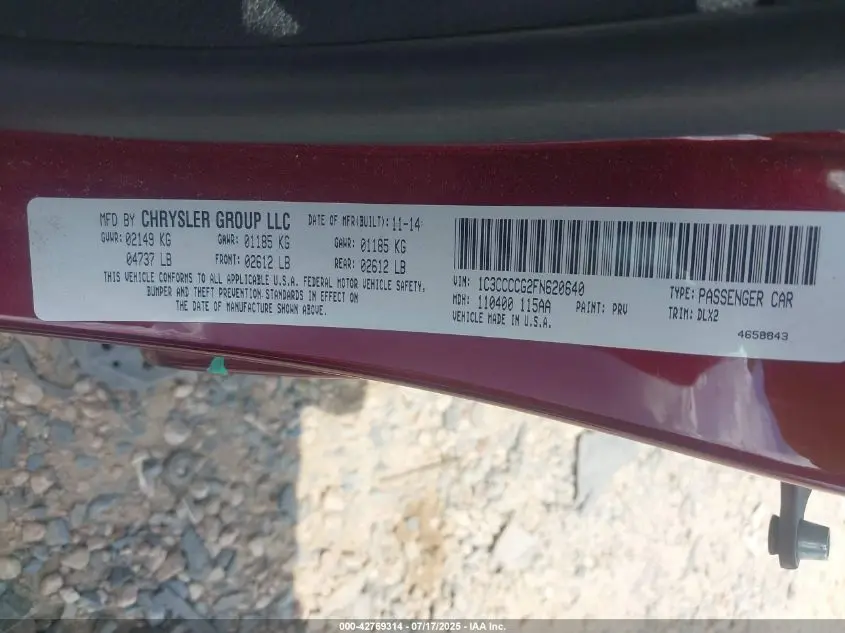 2015 CHRYSLER 200 C