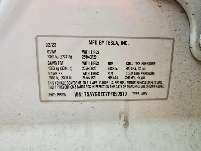 2023 TESLA MODEL Y   