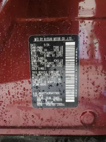 2024 NISSAN ARMADA PLATINUM  