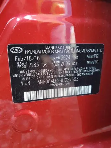 2017 HYUNDAI ELANTRA SE