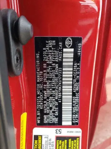 2019 TOYOTA CAMRY XSE  