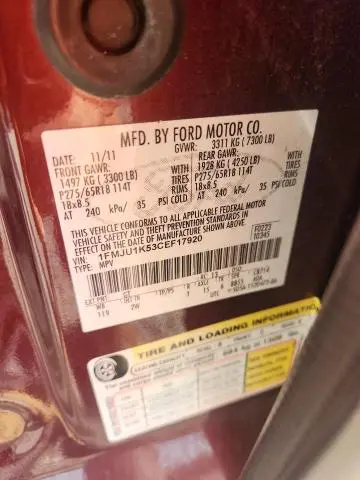 2012 FORD EXPEDITION LIMITED  