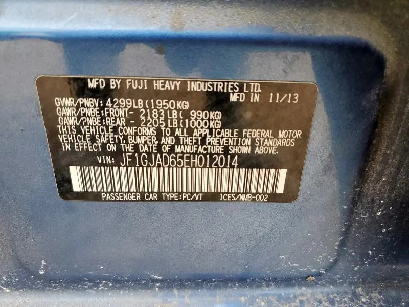 2014 SUBARU IMPREZA PREMIUM  