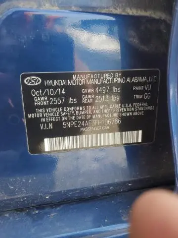 2015 HYUNDAI SONATA SE  