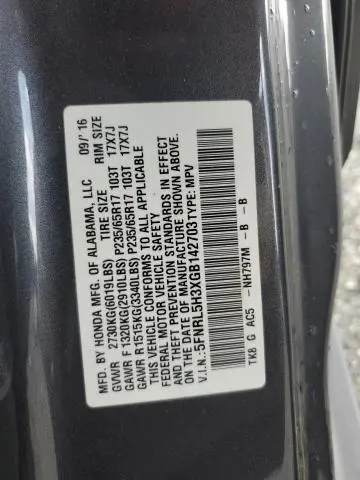 2016 HONDA ODYSSEY SE  