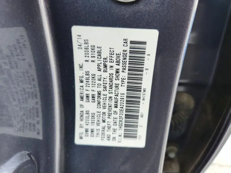 2014 HONDA ACCORD LX  