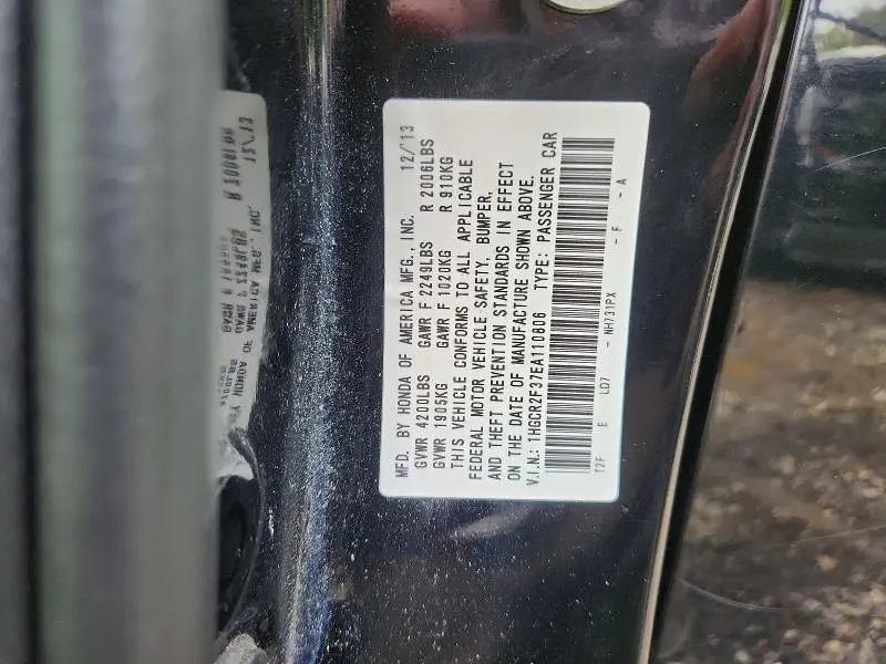 2014 HONDA ACCORD LX  