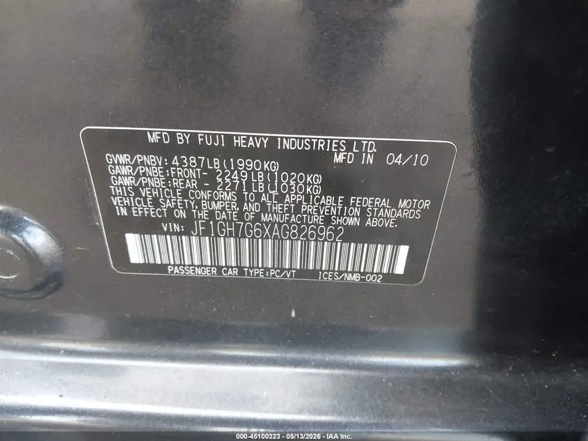 2010 SUBARU IMPREZA WRX PREMIUM
