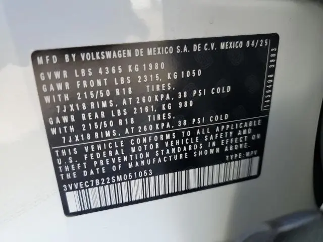 2025 VOLKSWAGEN TAOS SE  