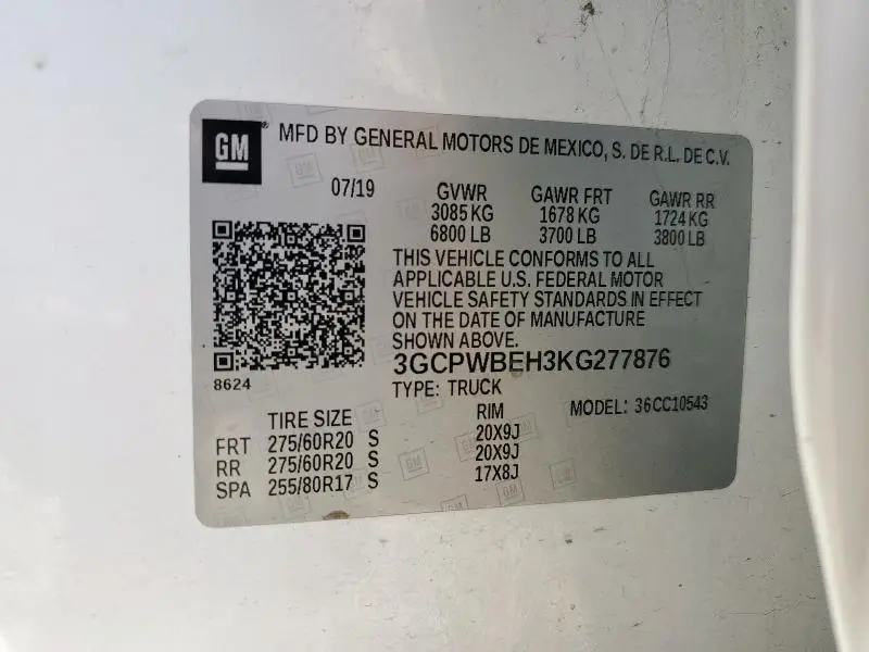 2019 CHEVROLET SILVERADO C1500 CUSTOM