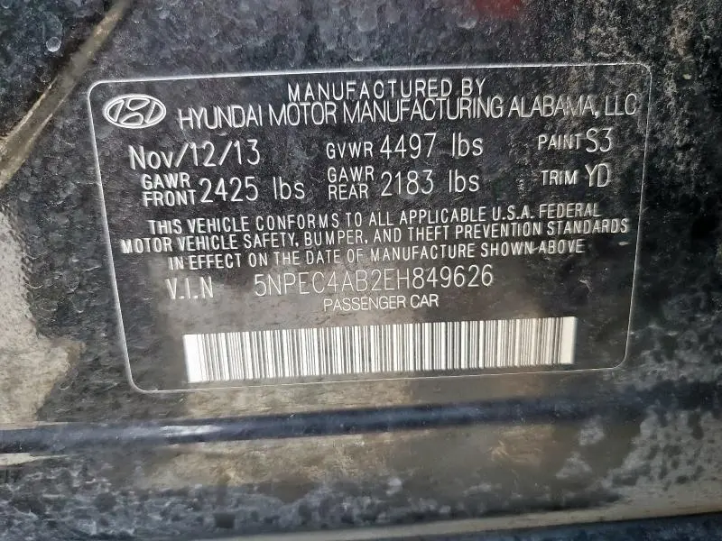 2014 HYUNDAI SONATA SE  
