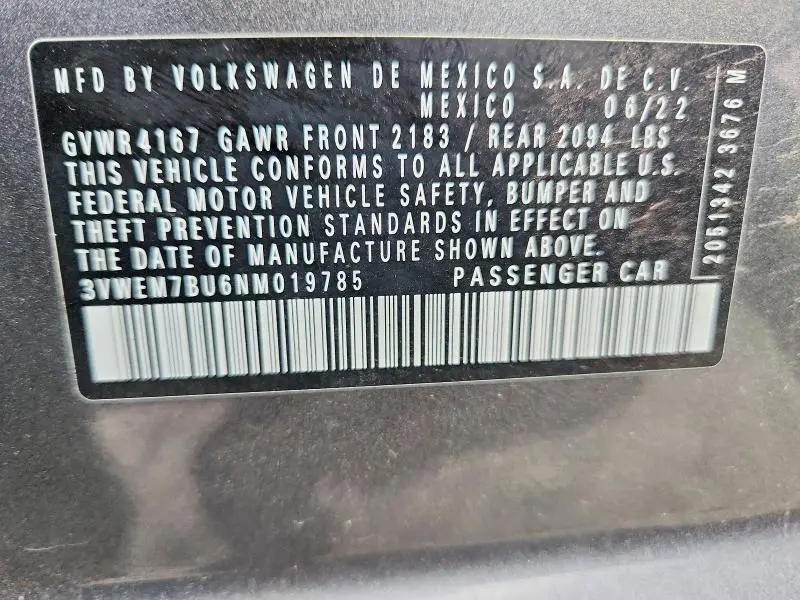 2022 VOLKSWAGEN JETTA SE  