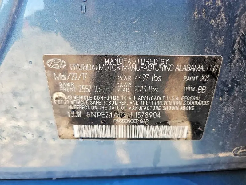 2017 HYUNDAI SONATA SE  