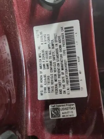 2016 HONDA ACCORD LX  