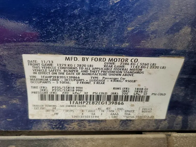 2014 FORD TAURUS SEL  