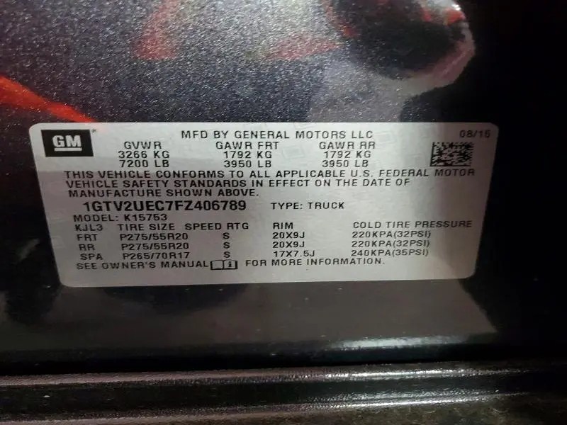2015 GMC SIERRA K1500 SLE  