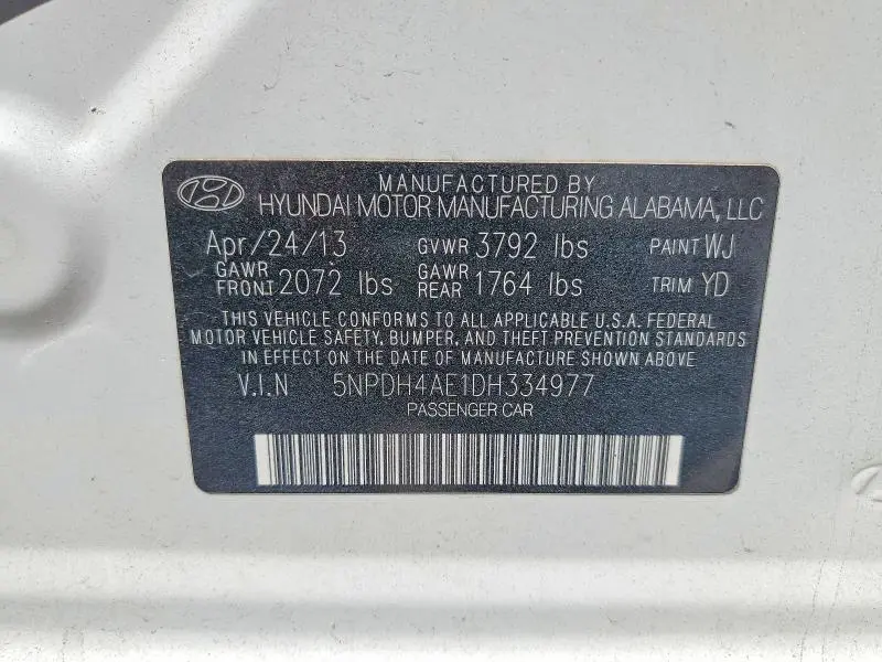 2013 HYUNDAI ELANTRA GLS  