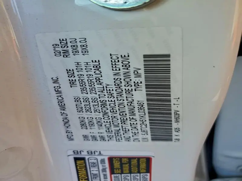 2019 ACURA RDX TECHNOLOGY  