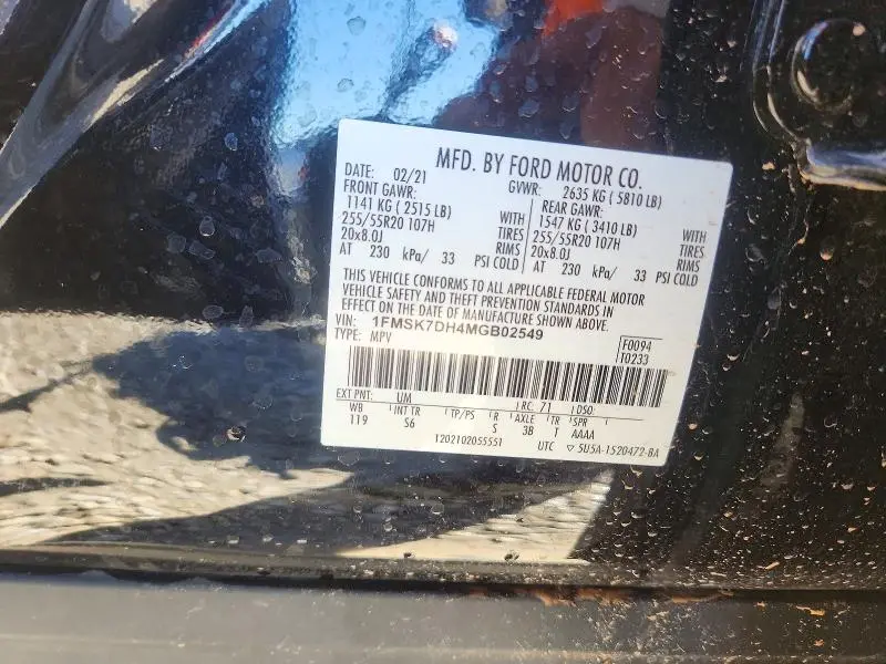 2021 FORD EXPLORER XLT  