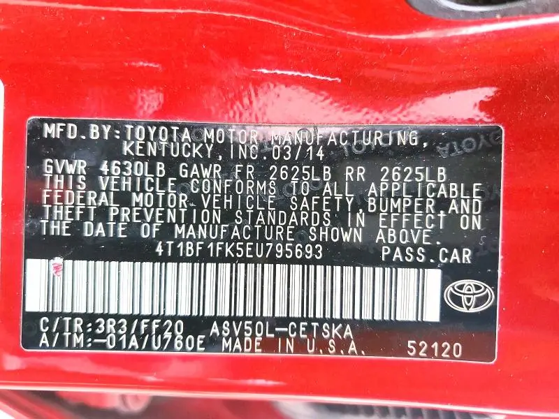 2014 TOYOTA CAMRY SE  