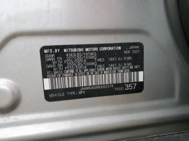 2022 MITSUBISHI OUTLANDER SPORT ES