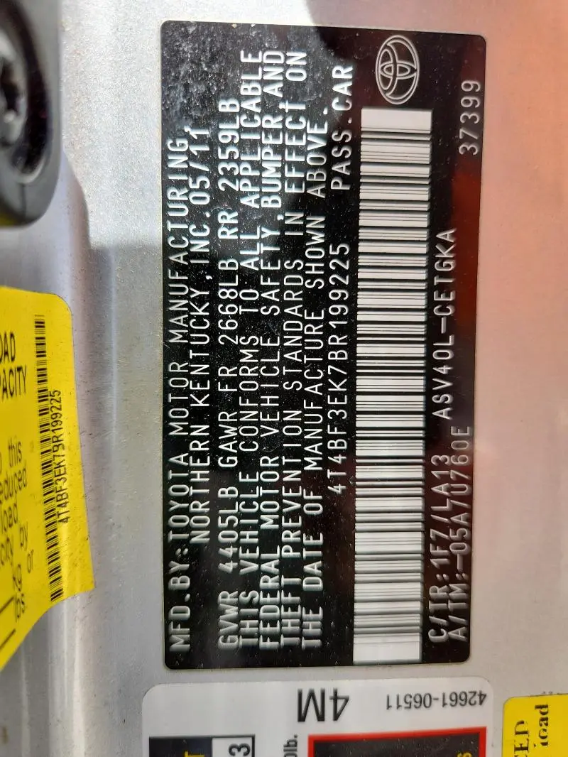 2011 TOYOTA CAMRY BASE