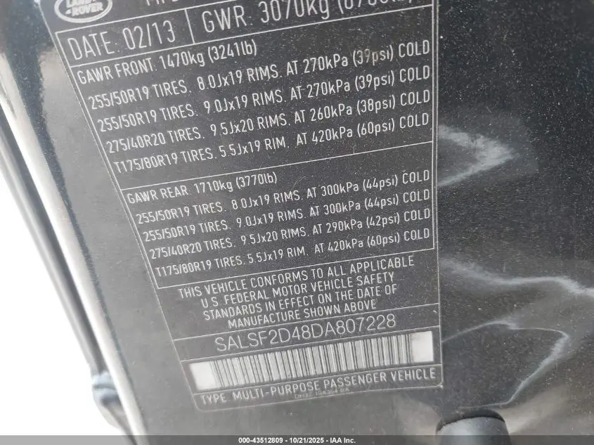 2013 LAND ROVER RANGE ROVER SPORT HSE