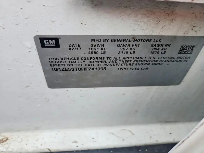 2017 CHEVROLET MALIBU LT  