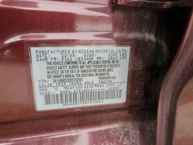 2022 NISSAN SENTRA SV  