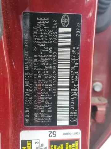 2021 TOYOTA CAMRY XLE