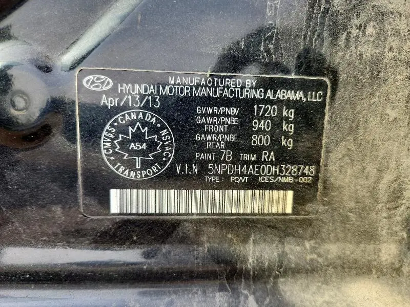 2013 HYUNDAI ELANTRA GLS  
