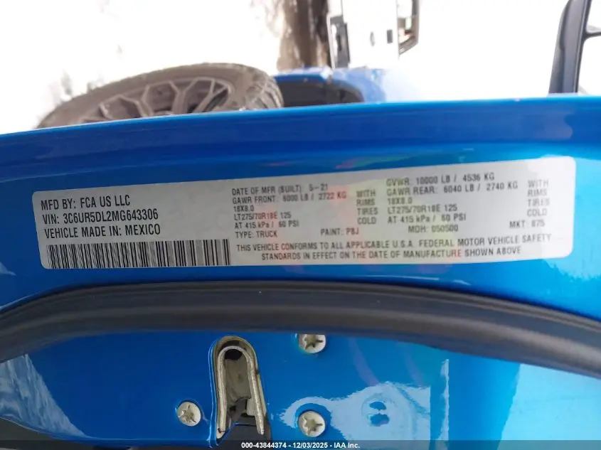 2021 RAM 2500 BIG HORN  4X4 6'4 BOX