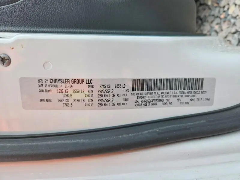 2015 DODGE GRAND CARAVAN SE  