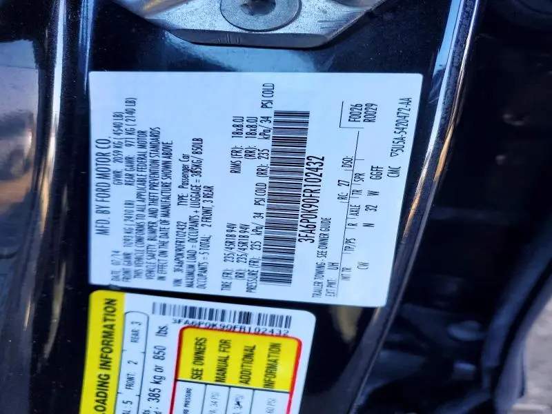 2015 FORD FUSION TITANIUM  