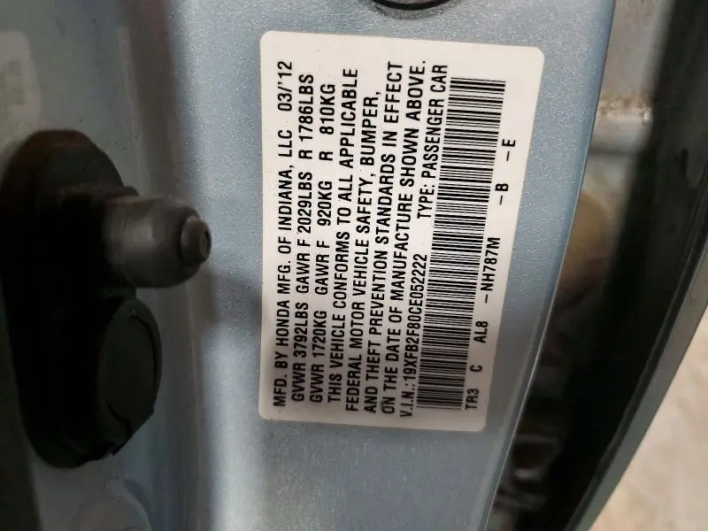 2012 HONDA CIVIC EX  