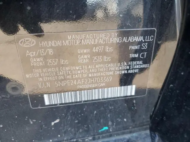 2018 HYUNDAI SONATA SE  