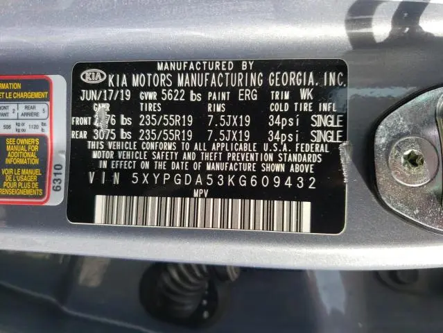 2019 KIA SORENTO LX  