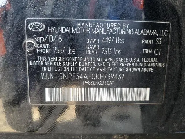 2019 HYUNDAI SONATA LIMITED  