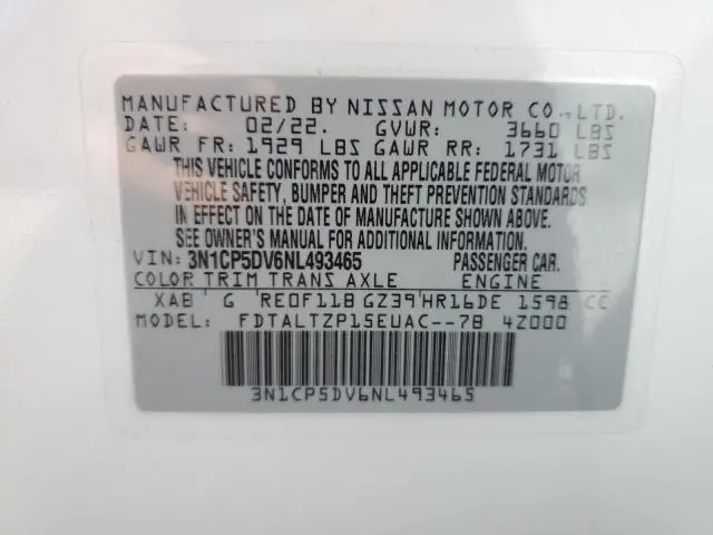 2022 NISSAN KICKS SR  