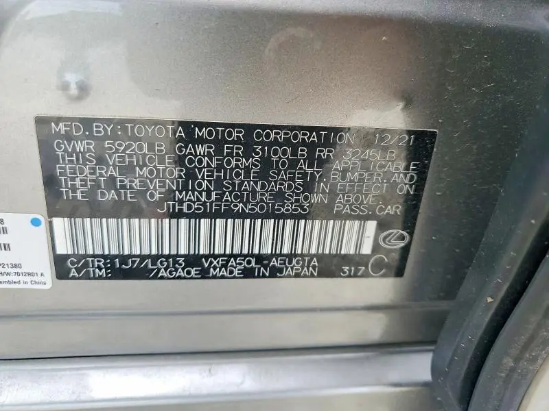 2022 LEXUS LS 500 BASE  