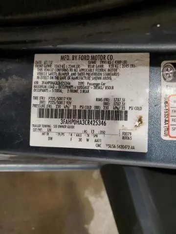 2012 FORD FUSION SE  