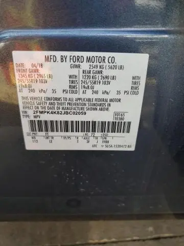 2018 FORD EDGE TITANIUM  