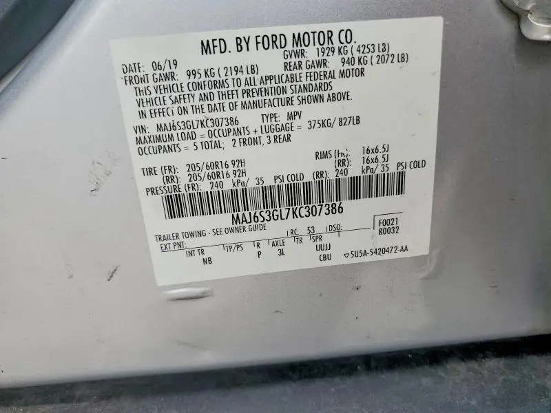 2019 FORD ECOSPORT SE  