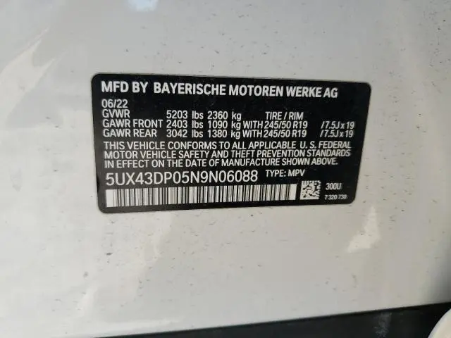 2022 BMW X3 SDRIVE30I  