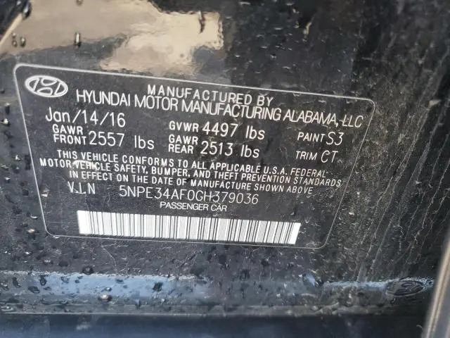 2016 HYUNDAI SONATA SPORT