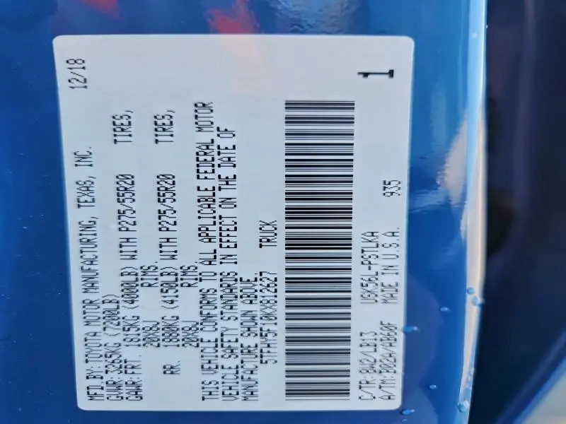 2019 TOYOTA TUNDRA CREWMAX LIMITED  