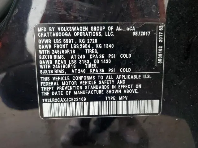 2018 VOLKSWAGEN ATLAS SE  