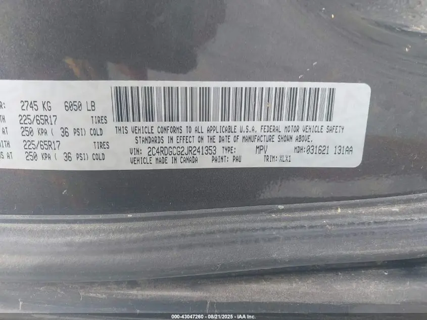 2018 DODGE GRAND CARAVAN SXT