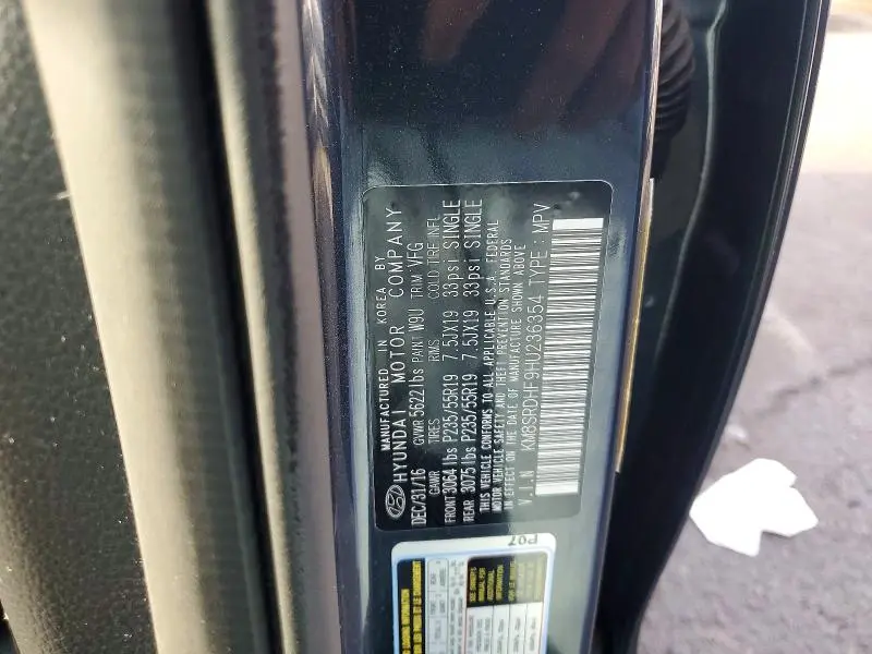 2017 HYUNDAI SANTA FE SE ULTIMATE  