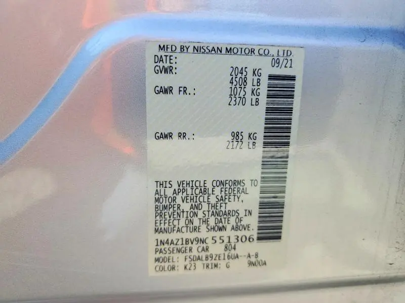 2022 NISSAN LEAF S  
